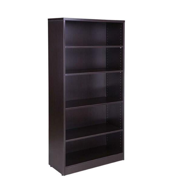 Norstar 65.5 x 31 x 14 in. Bookcase, Mocha N158-MOC